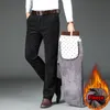 Kış Erkekler Polar Storduroy Pantolon Busin Fi Fi Klasik Stil Kalın Sıcak Streç Pantolon Erkek Marka Giysileri H8Y2#