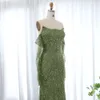 Dubai sereia disse verde noite sharon vestidos com luvas 2024 elegante arábia saudita feminino vestidos de festa de casamento ss306