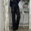 Active Pants 2024 Fashion Women's Elegant Trouser Glitter High Waist Bell-bottomed Sequins Female Clothing Outfits For Women