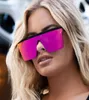 Mode surdimensionné carré lunettes de soleil violet rouge plat miroir lentille lunettes de soleil hommes femmes pare-soleil lia mignon Sunnies lunettes 4438911