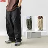spring Summer Men's 2023 New Multi-Pocket Cargo Pants Men's Casual Solid Colour Straight Baggy Wide-leg Pants Men S8tS#