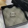 Lettre ouverture anneaux concepteur femmes anneaux en cristal marque bague de mariage avec boîte-cadeau