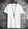 Short Sleeve Mens Summer Solid Color White Skin Black T-shirt Wear Large Size Blank