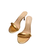 Gianvito Rossi Slippers Гладкие металлические сандалии для овчины Slipon Open Toes stamp Block Heels для женской туфли 75 см каблуки L6676940