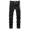 Hip Hop Jeans Designer Jeans Mens Carta Bordado Jeans Homens Joelho Skinny Straight Tamanho 29-38 Denim Atacado 3