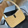 Дизайнерская сумка из рафии Сумки на плечо yslbags Женская сумка-хобо LE5A7 Сумка на плечо Регулируемая женская сумка на плечо LE 5 A 7 Роскошная дизайнерская соломенная сумка Кошелек