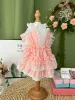 Vestidos coreano doce bonito rosa coelho saias filhote de cachorro roupas moda artesanal algodão vestido de princesa para pequeno médio cão roupas para animais de estimação