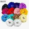 30pcslot DIY Boutique 4 Burned 7layer Satin Flower with Colorful Button Headwear Dress Accessories TH292 240313