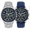 Роскошные WateProftion Quartz Watches Business Casual Steel Band Watch Men's Blue Angels World Chronograph Нарученные часы 220113281L