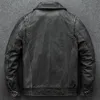 oryginalna skórzana kurtka motocyklowa płaszcz motocyklowy Slim Aviati Moto Biker Coats for Man 5xl Chaqueta de los Hombres Trip Streetwear Q84Q#
