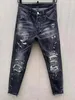 Tasarımcı Erkekler Kot Pençeli Moda İnce Fit Yıkalı Motosik Kot Pantolon Panelli Hip Hop Pantolon