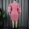 Am030835 Large Workplace Commuting Suit Collar Elegant Double Breasted Cardigan Mid Length Dress 873344