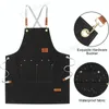 Professional Men Women Work Apron Waterproof Kitchen Cafes Nail Beauty Hair Cutting Salon Uniform Grill Garden Waiter Bib Custom 240315