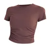 AL0 LL TOP TOP TOP U BRA Joga Strój Kobiety Summer Sexy T Shirt Solid Crop Tops Bez rękawów Kamizelka mody bezproblana żebrowana aerograf prawdziwą boginię tankspresso2kc5