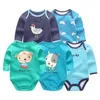 Ensemble de pyjamas pour bébés filles, vêtements de nuit pour bébés garçons, robe de naissance, barboteuse à manches longues, 100% coton, body pour tout-petits, tenues 240325