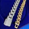 Bubble Letter Baguette Cuban Link Armband för män Iced Out Prong Seting Micro Pave Hip Hop Fashinon Jewelry Gift 240323