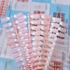 240pcs XS Almond French Tips Fake Nail Tip Short Coffin Matte Press on Nail Pre-french Colored Artificial Nails Extension 240318