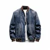 2021 Printemps Automne Nouveaux Hommes Denim Veste Marque Casual Pilot Bomber Manteaux Hommes Jeans Veste Mâle Rétro Fi Manteau D'extérieur Homme m3V8 #