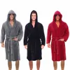 Heren Pluche Nachtkleding Pyjama Met Capuchon Gewaad Verlengde Sjaal Flanel Badjas Thuis Kleding Lg Mouwen Gewaad Zachte Warme Kimo Robe t5rG #