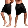 Hommes Casual Home Nightwear Soie Satin Pyjamas Shorts Pyjamas Pantalons Sommeil Pantalons En Soie Simulé Maison Solide Couleur Boxers 59EA #