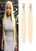 Extensions de cheveux vierges brésiliennes 613 Blonde blonde raide malaisienne indienne les cheveux humains crus indiens tissez deux paquets 613 couleur 2 pun6839464