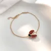 Brand charm Van Four Leaf Grass Ladybug Bracelet Female Thick Gold Electroplated Rose Double sided White Fritillaria Live Broadcast