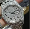 Relógio Hip Hop Iced Out VVS Moissanite Relógio de pulso mecânico congelado relógio moissanite