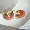 Ohrstecker Französische Kirschblüten-Rosa-Harz-Ohrringe Weiblicher Sommer-Nischen-Design High-End-U-förmiger Ins-Mode-Süßer All-Match-Schmuck Drop D Otwed