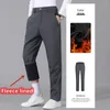 Men's Pants 2024 Thick Warm Fleece Lined Stretch Winter Golf Waterproof Straight Casual Male Trousers Big Size 3XL