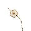 Brand charm High version Van Clover Bracelet Womens New White Fritillaria Petals Plum Blossom Single Flower Ladybug