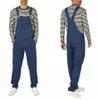 Streetwear Blue Men's Denim Jumpsuit Muti-Pockets Bibb Övergrepp Casual Male Susr Pants C5JD#