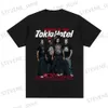 Мужские футболки Рок-группа Tokio Hotel Kaulitz Футболка с принтом Хлопковая футболка Trend Short Slve T Мужчины Женщины Хип-хоп Strtwear Футболка Одежда T240325