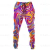 красочные Trippy Lg Baggy Pants Мужские спортивные штаны для спортзала 3D-принт Хиппи Повседневные бегуны Уличная одежда Осень Свободные спортивные брюки Y2k 19GR #