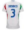 Italia fans spelare 2024 Bonucci Soccer Jerse Jorginho Insign Verratti Men Kids Football Shirts Chiesa Barella Chiellini Pellegrini italys
