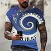 T-shirt da uomo Musica 3D stampato T-shirt da uomo divertente Moda Harajuku O Collo T-shirt stile etnico Abbigliamento da uomo T-shirt oversize a maniche corte T240325