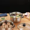 ダブルボイラーレッドポットストックスープソースパンクッキング蒸し調理器具野菜dump子ソース付きダブルボイラーステンレス鋼ストックポット
