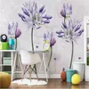 Wallpapers americano pequeno fresco lavanda pastoral parede fabricantes atacado papel de parede mural personalizado po