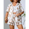 Plus Size 2XS-4XL Trainingspak 2024 Zomer Nieuwe 2 Delige Set Vrouwen Losse Comfortabele Veelzijdige Gedrukte Shirt En Shorts Met Korte Mouwen 2 Stuks Casual Pak Sets Voor Vrouwen Outfits