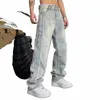 2022 design legal retro qua baggy homens hip hop calças jeans novo fi luxo em linha reta vintage solto denim calças y2k roupas n508 #