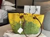 잔디 짠 여름 해변 가방 거울 품질 아나그램 바구니 다채로운 쇼핑 가방 여성 대용량 핸드백 럭셔리 디자이너 가방