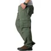 Männer Cargo Hosen Casual Multi Taschen Militärische Taktische Hosen Männliche Outwear Lose Gerade Hosen LG Hosen Plus Größe 44 h9Df #