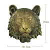 Sculptures Nouvelle résine Simulation Figurines d'animaux mur tête de loup statut Lion Figure décor barre murale Sculptures ornements accessoires pour la maison