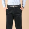 Cintura alta outono veludo calças casuais plana reta solta preto cáqui engrossar calças de inverno para calças masculinas 2023 w59p #