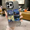 علبة الهاتف على نمط الطلاء الزيتي لـ iPhone 15 14 13 Pro 12 11 Pro XS X XR Max Aurora Hard PC TPU Case