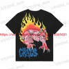 Herren T-Shirts 2024SS T-Shirts Männer Frauen 1 1 Beste Qualität Monster Flame Print Short Slved Tops T T240325