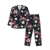 Pássaros tropicais Pijamas Outono Flamingo Imprimir Casual Conjuntos de pijama de grandes dimensões Homem LG-Sleeve Lovely Daily Custom Nightwear i5JQ #