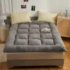Racks Thick Mattress Filled with Feather Veet Dormitory Twin Bed Warm Pad Japanese Tatami Mat Home King Queen Bed Foldable Mattress
