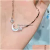 Charm Bracelets Designer Fashion Korean Bracelet Simple Pendant Ins Moonstone Crystal Bead Moon Jewelry Gifts Drop Delivery Dhncy