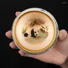 Teaware Sets Chinese Exquisite Panda Gilded Gold Tea Cup For Personal Use Master Set Flower