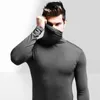 one-piece Neck Top High Collar Men's Warm Autumn Clothes Autumn And Winter Lg Sleeve Thin Tight Base Shirt Solid Color l1LT#